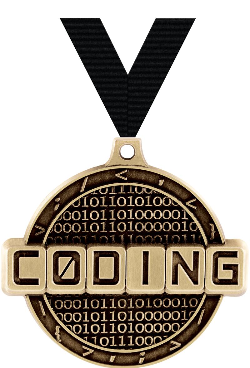 2" CODING MEDAL GOLD