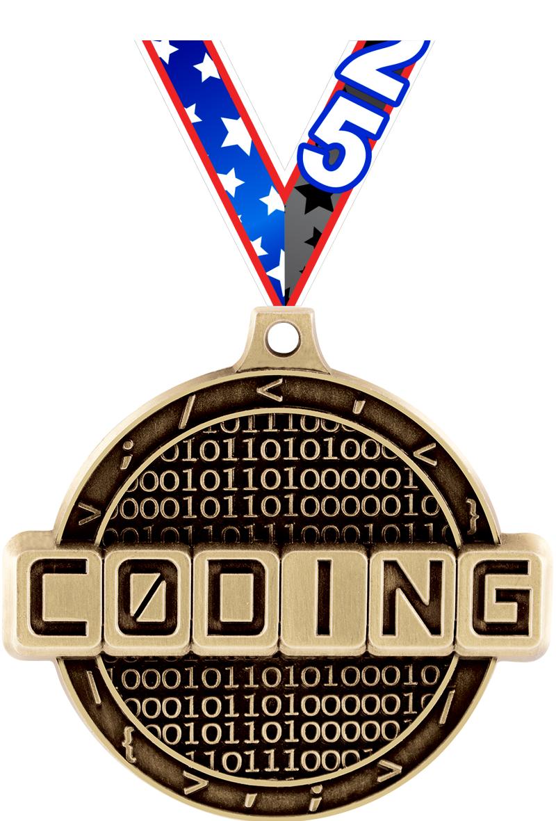 2" CODING MEDAL GOLD