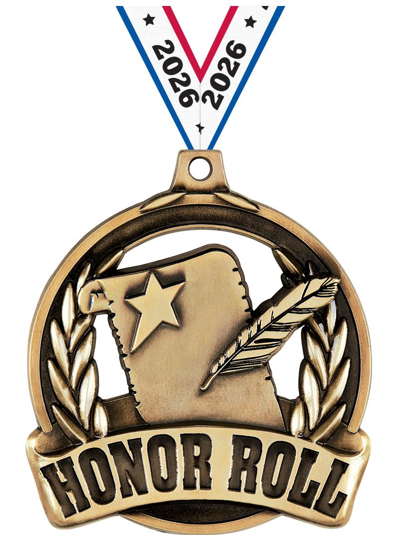 2" HONOR ROLL MEDAL GOLD