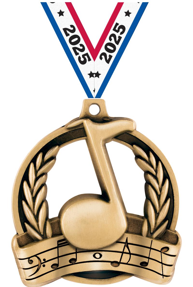2" MUSIC MEDAL GOLD
