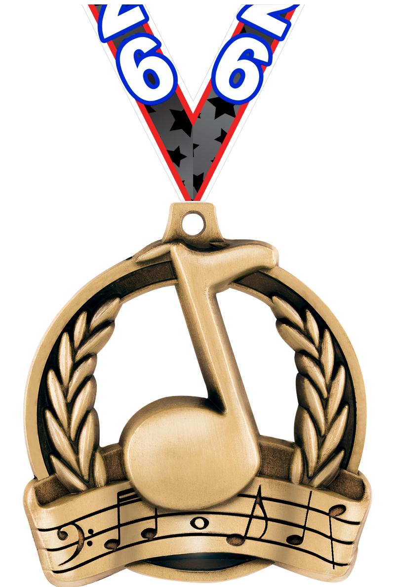 2" MUSIC MEDAL GOLD