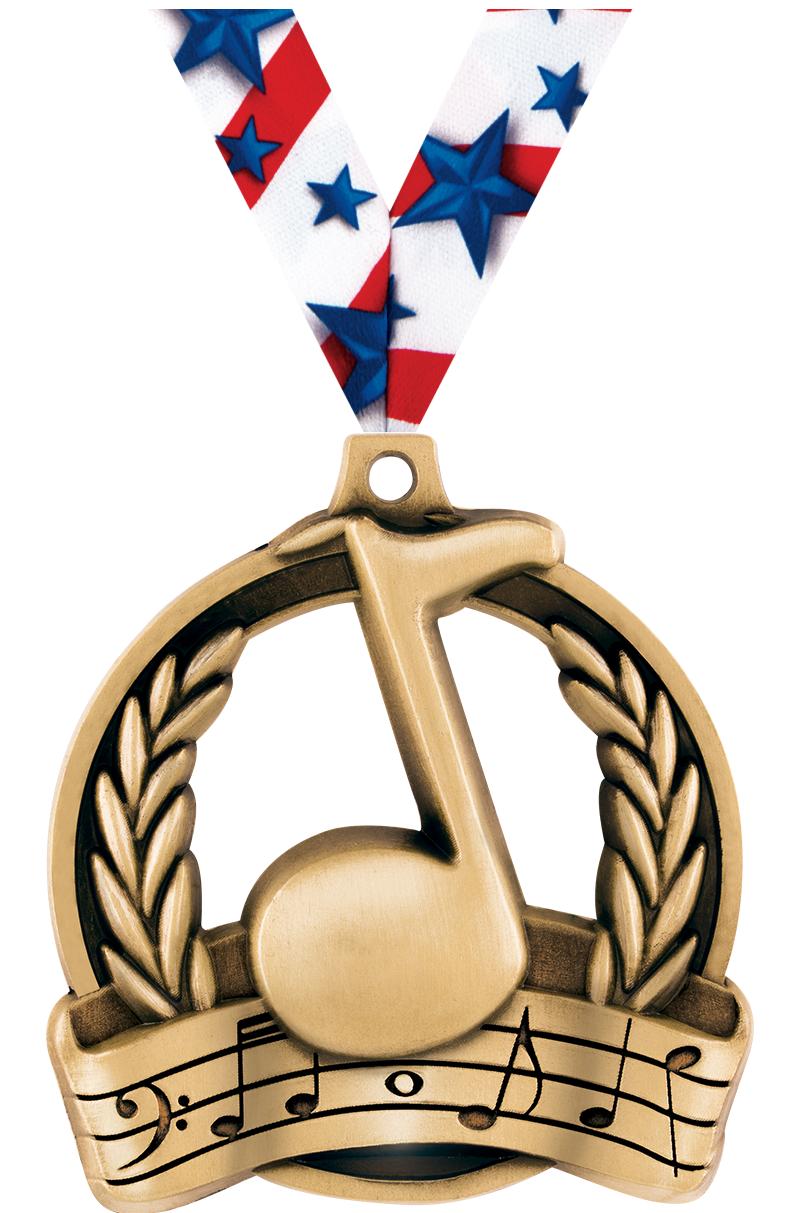 2" MUSIC MEDAL GOLD