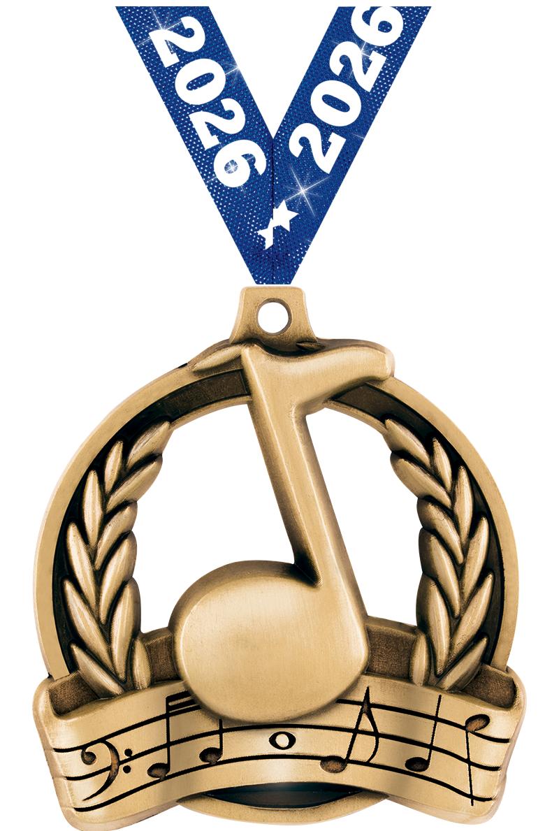 2" MUSIC MEDAL GOLD