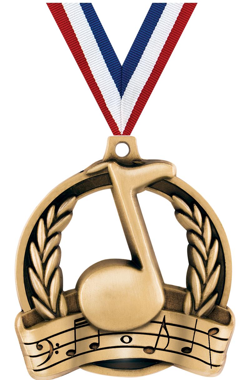 2" MUSIC MEDAL GOLD