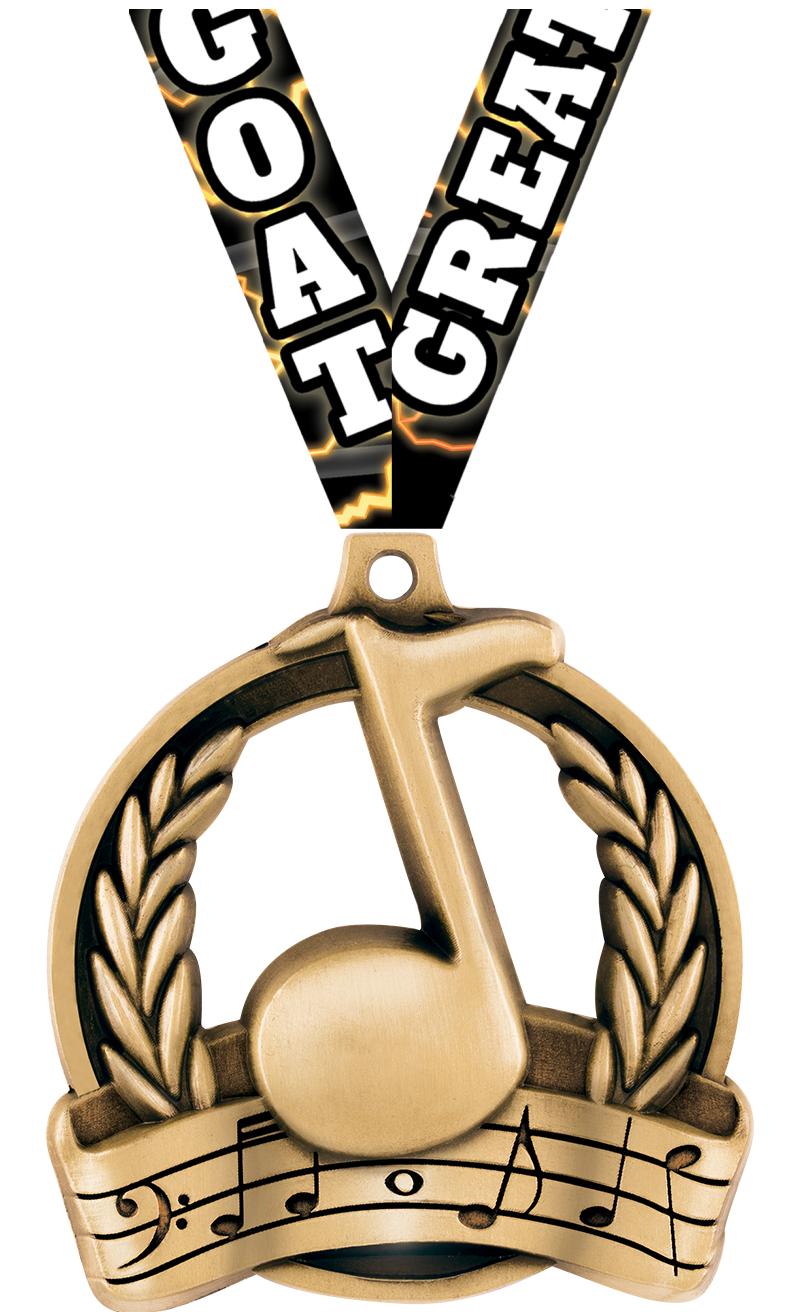 2" MUSIC MEDAL GOLD
