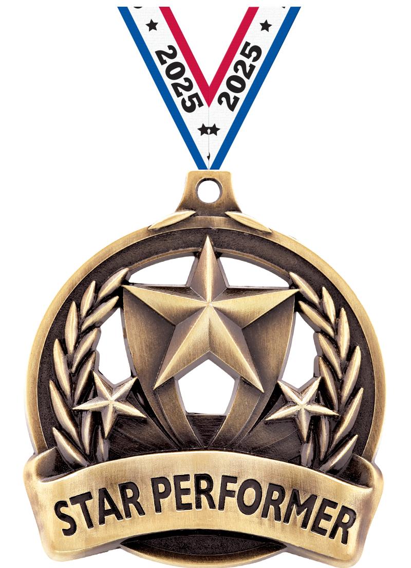 2" STAR PERFORMER MEDAL GOLD