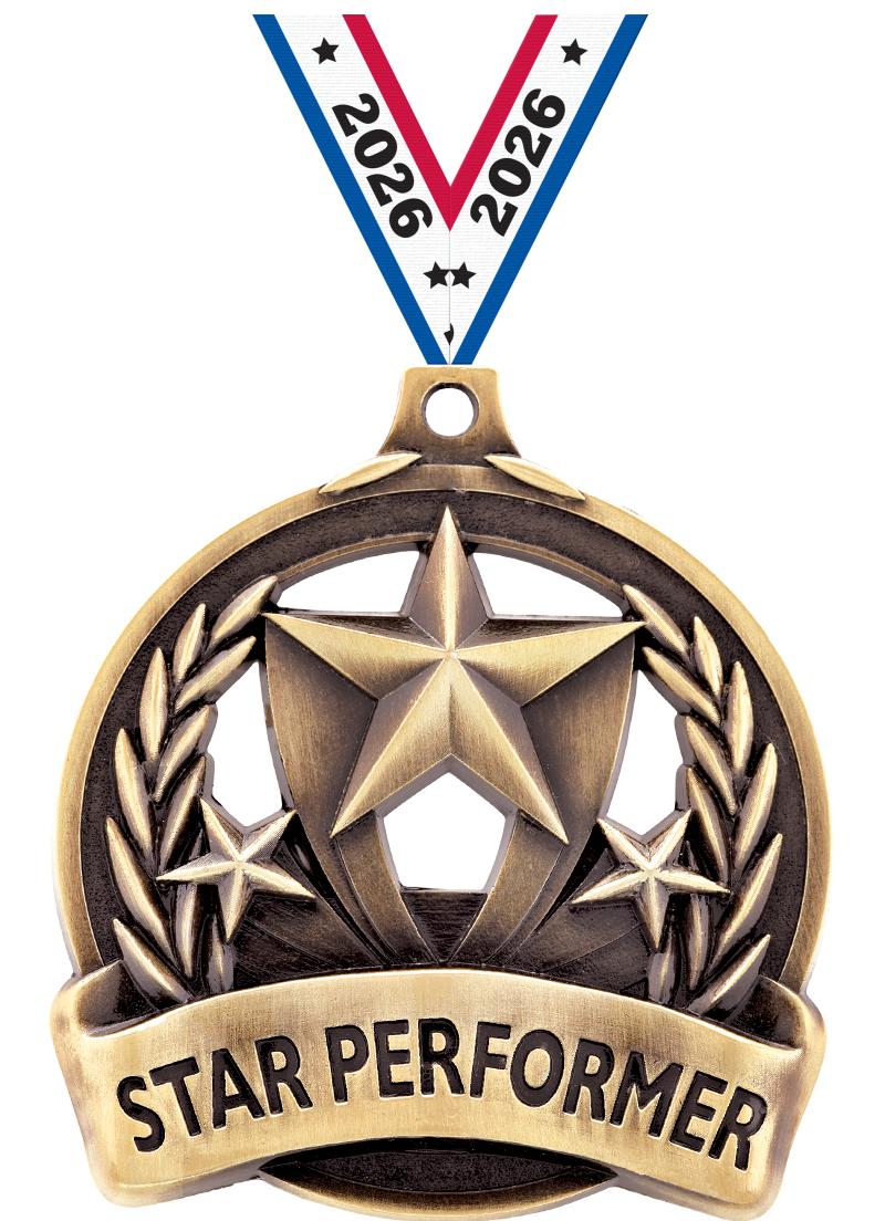 2" STAR PERFORMER MEDAL GOLD