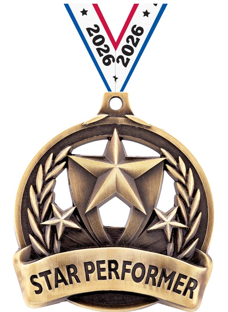 2" STAR PERFORMER MEDAL GOLD