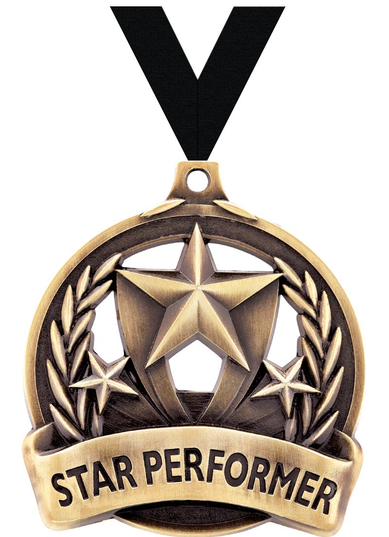 2" STAR PERFORMER MEDAL GOLD
