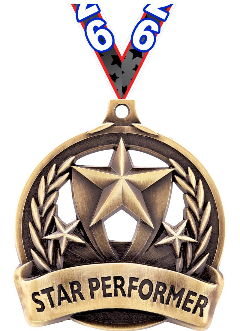 2" STAR PERFORMER MEDAL GOLD