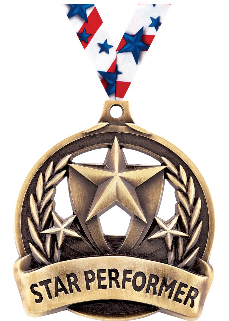 2" STAR PERFORMER MEDAL GOLD