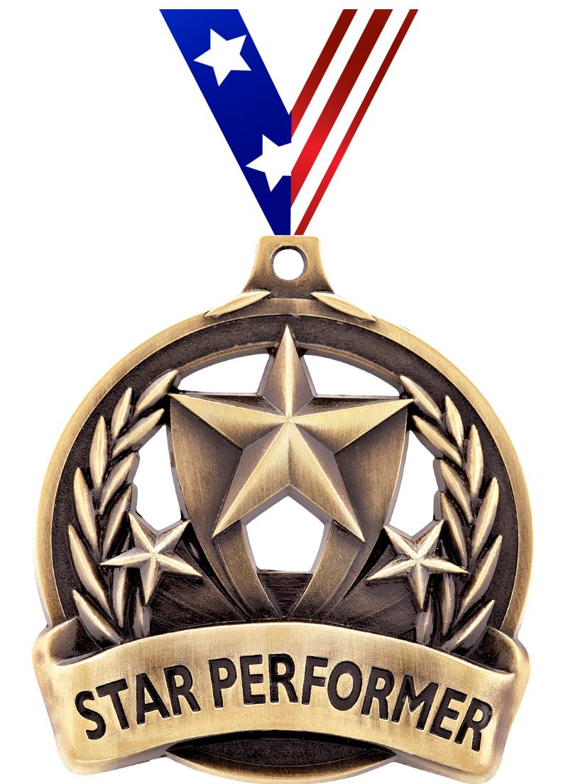 2" STAR PERFORMER MEDAL GOLD