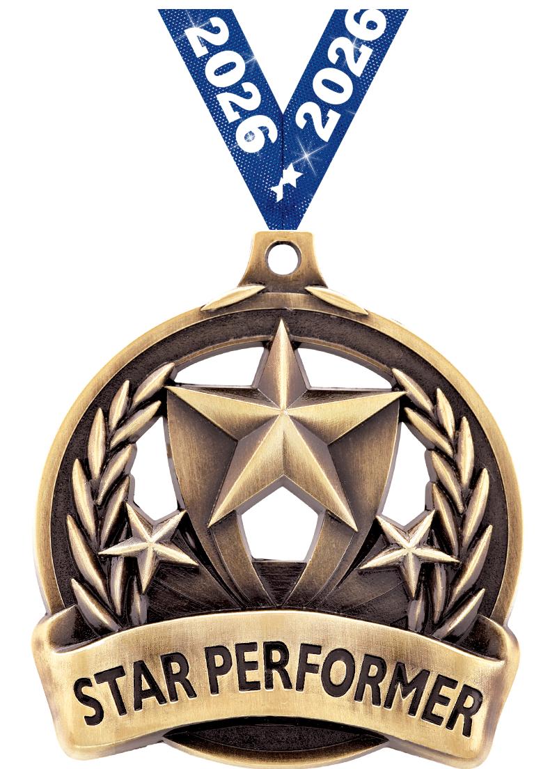 2" STAR PERFORMER MEDAL GOLD