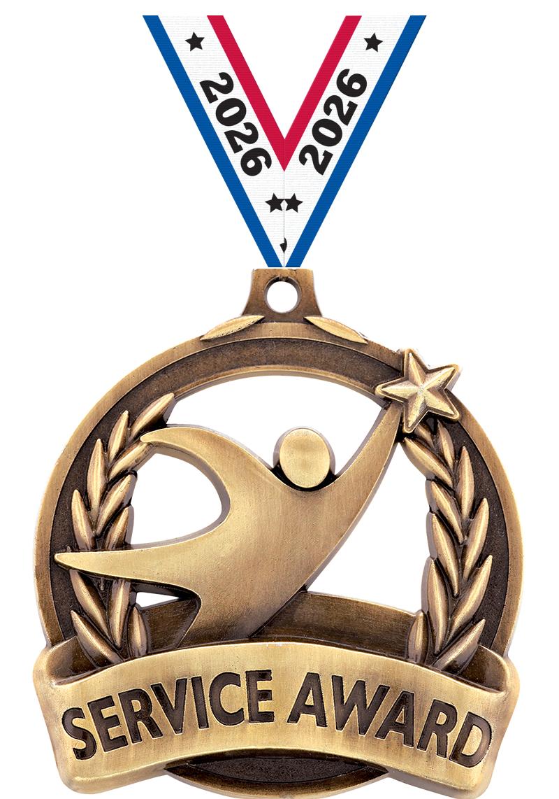 2" SERVICE AWARD MEDAL GOLD