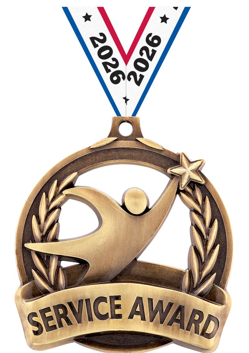 2" SERVICE AWARD MEDAL GOLD