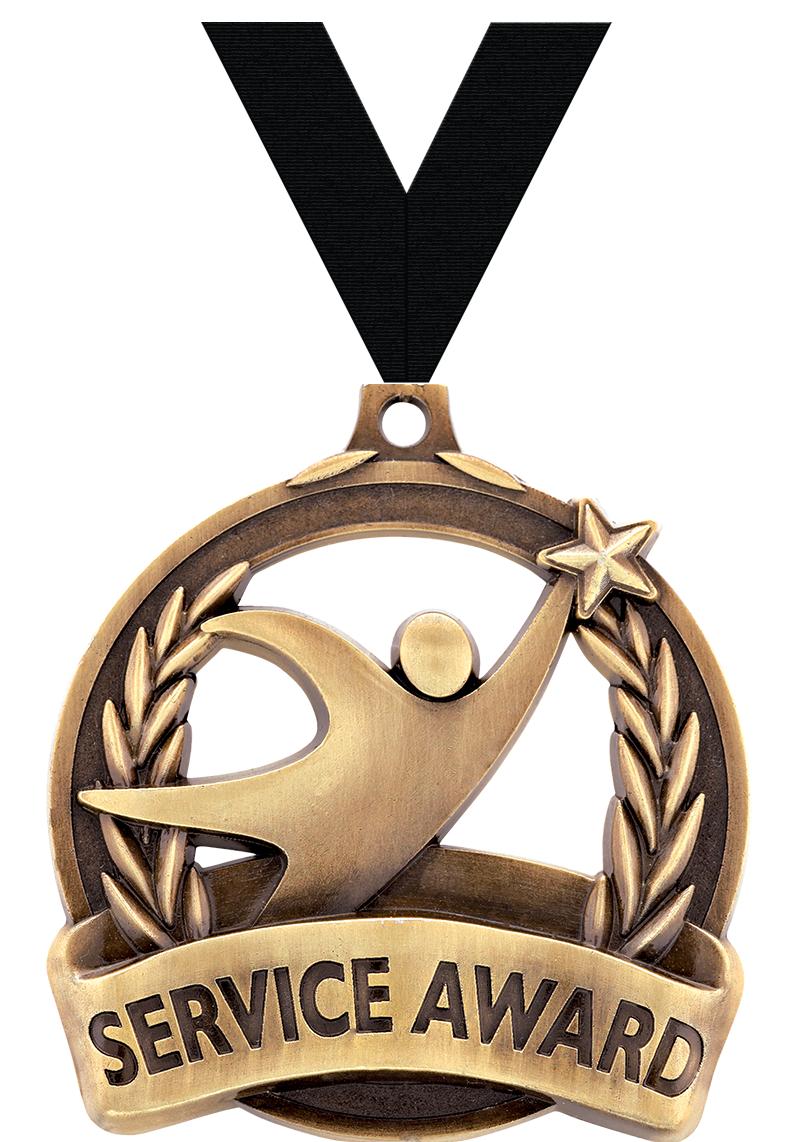 2" SERVICE AWARD MEDAL GOLD