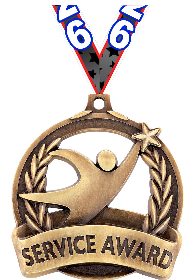 2" SERVICE AWARD MEDAL GOLD