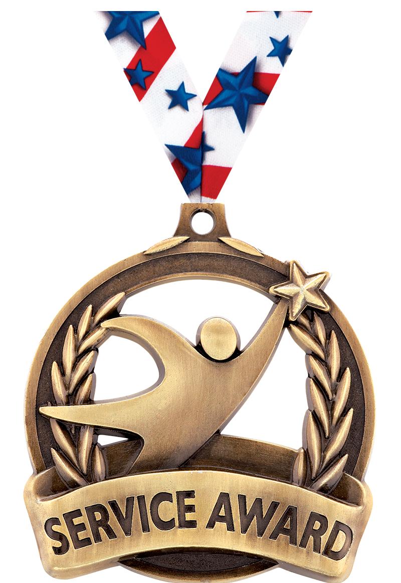 2" SERVICE AWARD MEDAL GOLD