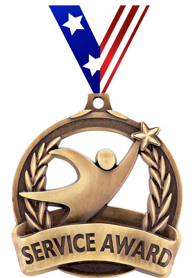 2" SERVICE AWARD MEDAL GOLD