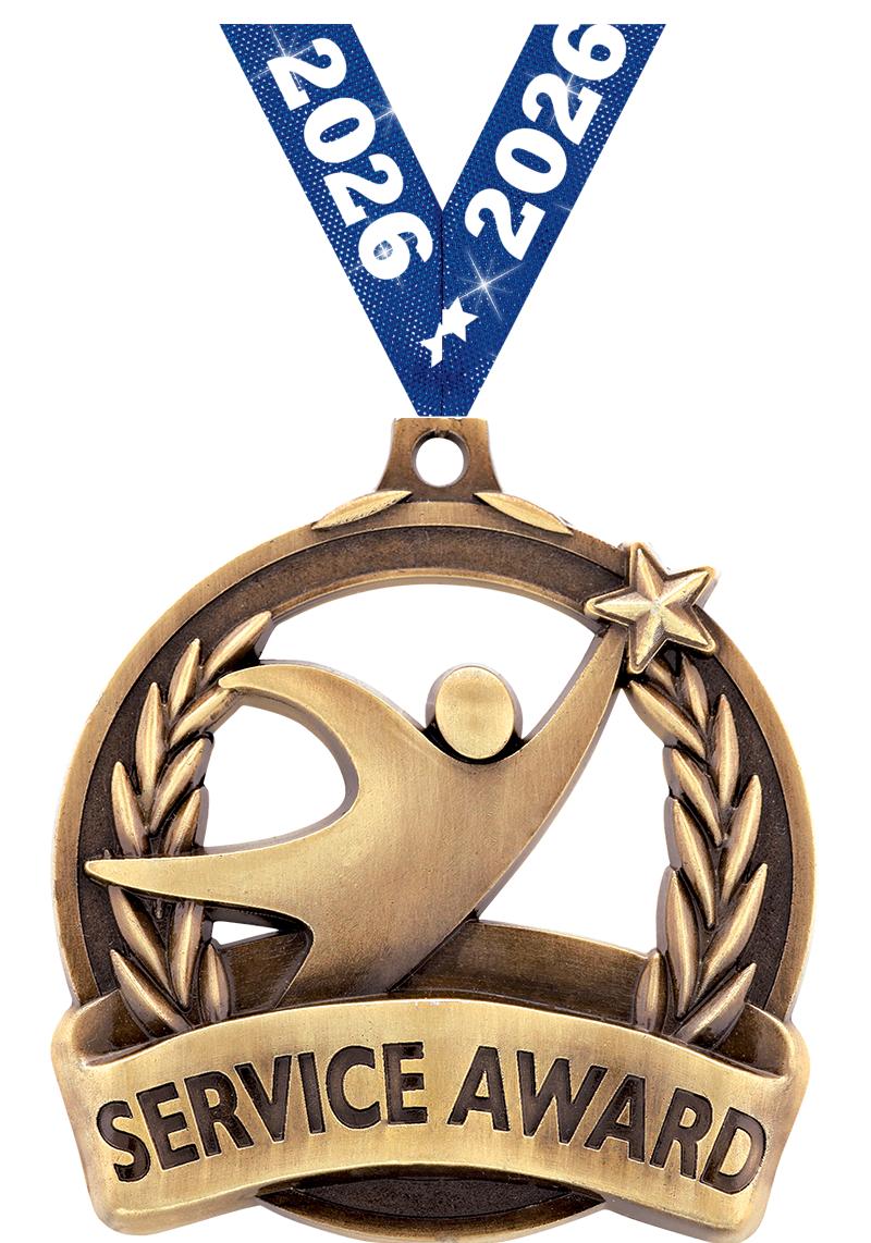 2" SERVICE AWARD MEDAL GOLD