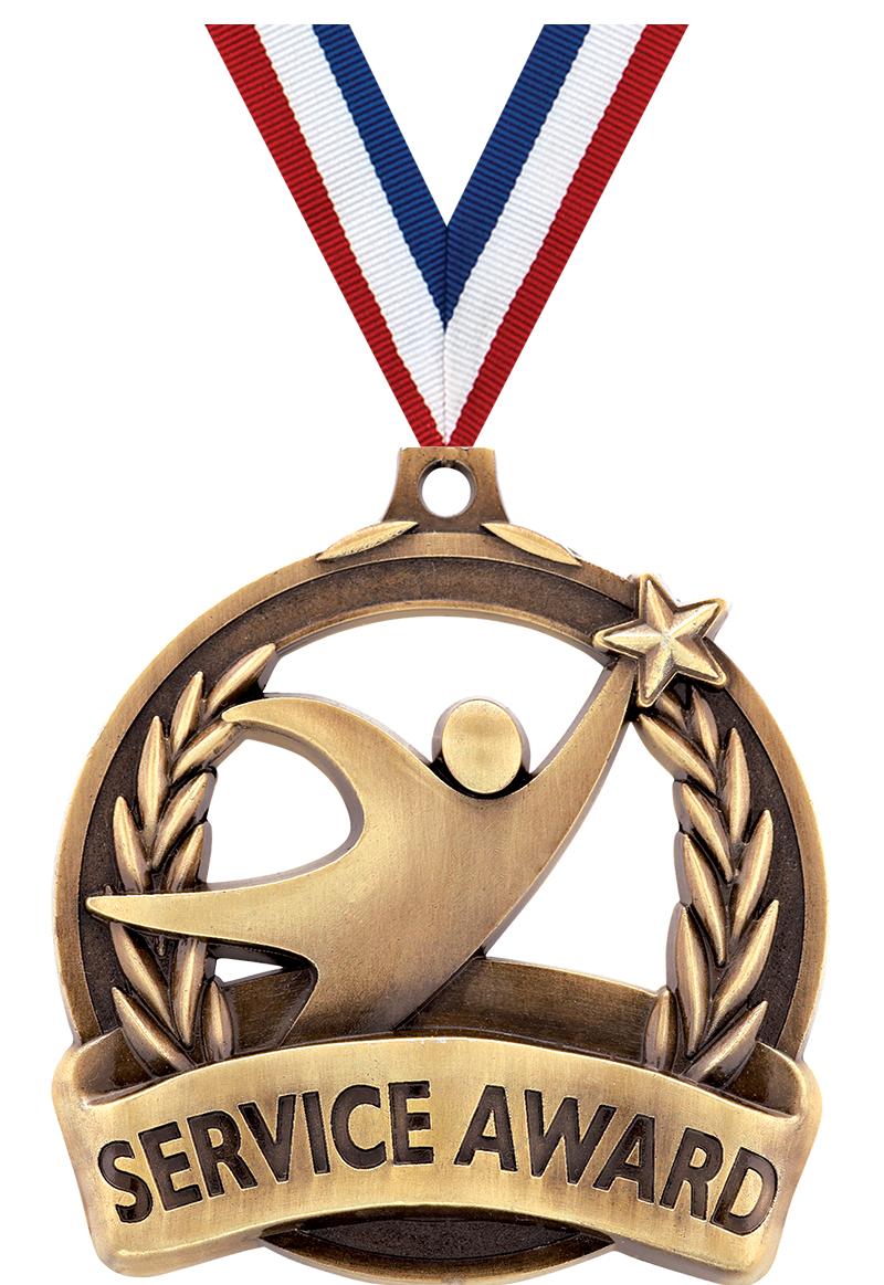 2" SERVICE AWARD MEDAL GOLD