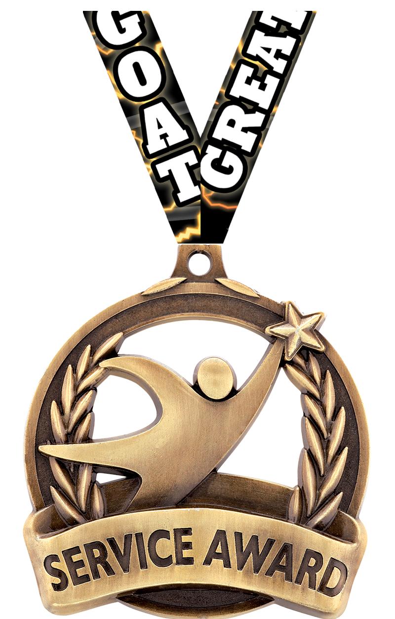 2" SERVICE AWARD MEDAL GOLD