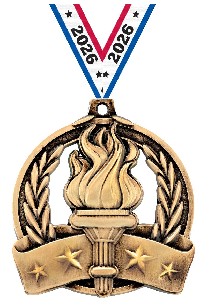 2" TORCH MEDAL GOLD