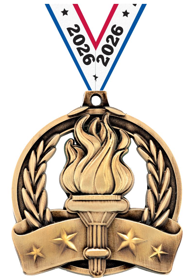2" TORCH MEDAL GOLD