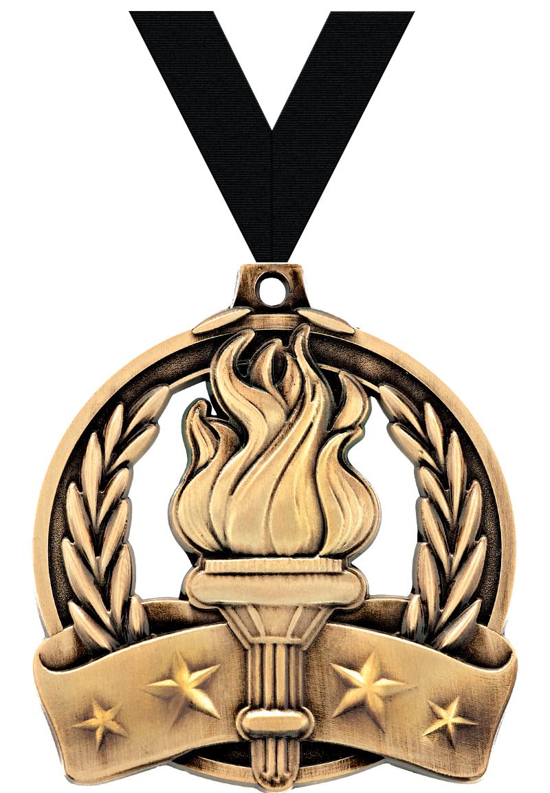 2" TORCH MEDAL GOLD