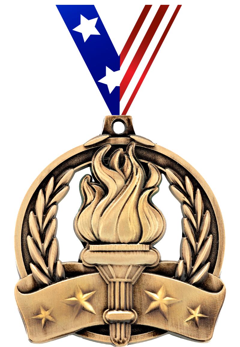 2" TORCH MEDAL GOLD