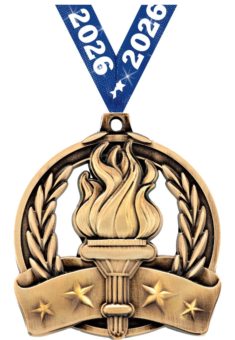 2" TORCH MEDAL GOLD