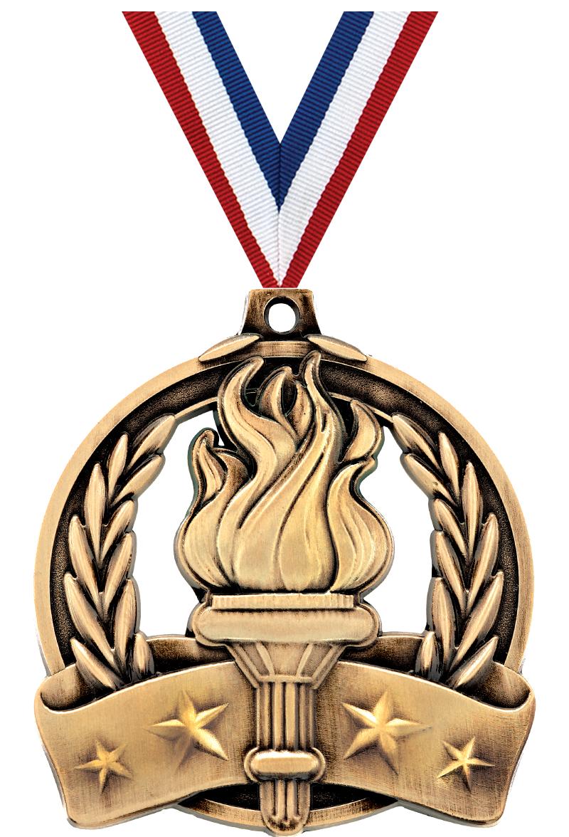 2" TORCH MEDAL GOLD