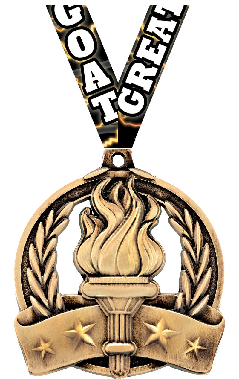 2" TORCH MEDAL GOLD