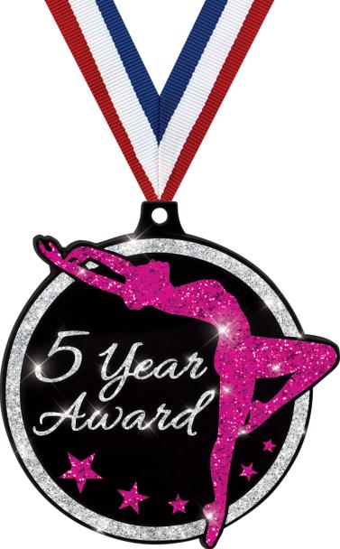 Great For Girls | Dance Glitter 5 Year Medal