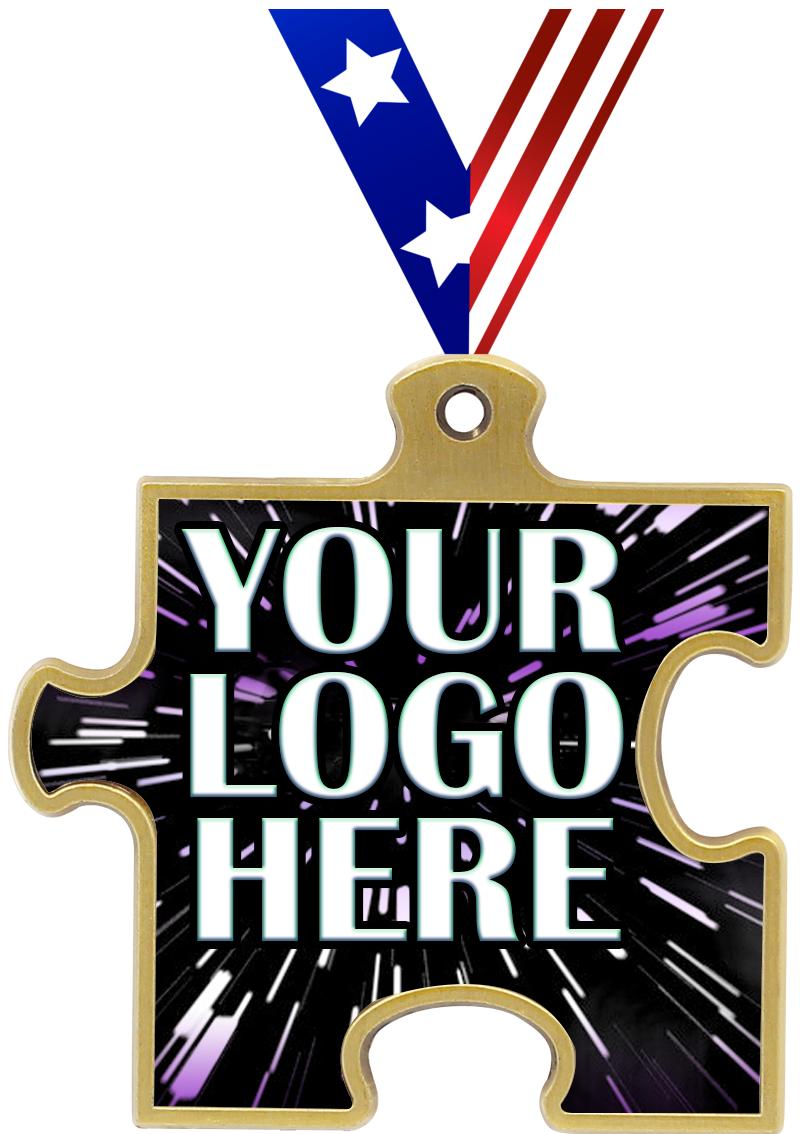 2.5" PUZZLE INSERT GLD MDL