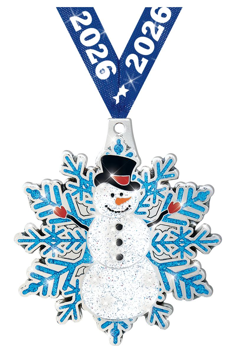 2.5" SNOWMAN MEDAL SILVER