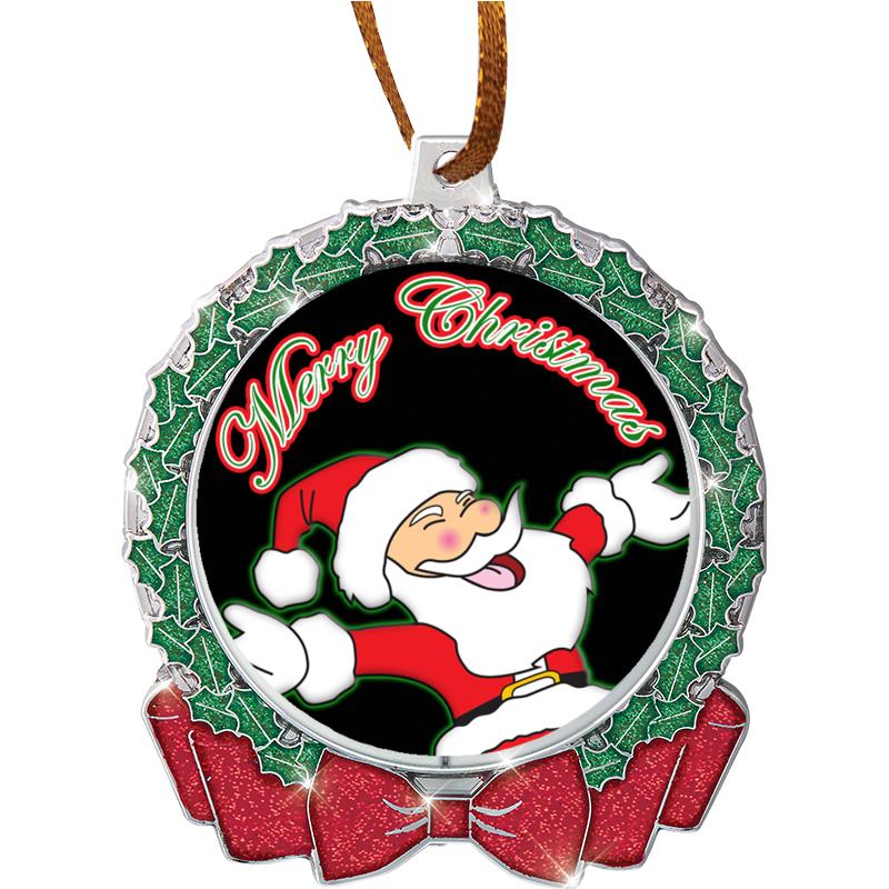 2 3/4" GLITTER WREATH ORNAMENT