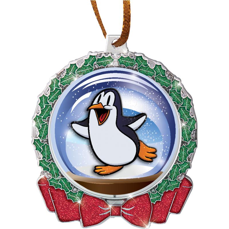 2 3/4" GLITTER WREATH ORNAMENT