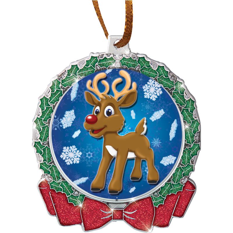 2 3/4" GLITTER WREATH ORNAMENT