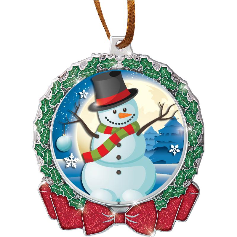 2 3/4" GLITTER WREATH ORNAMENT