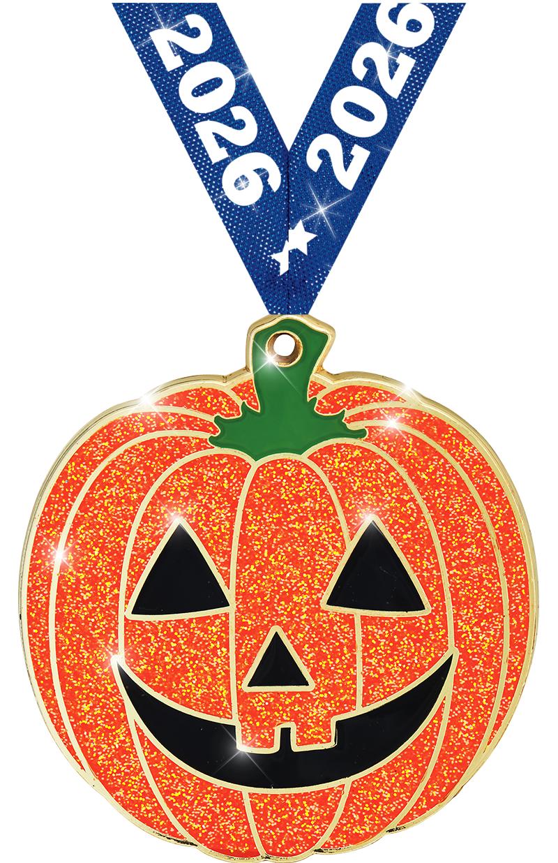 2 1/4" GLITTER PUMPKIN MEDAL