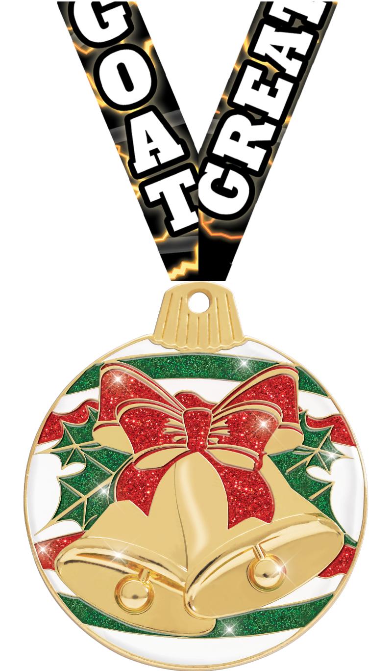 2"JINGLE BELLS GLITTER GLD MDL