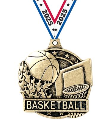 2" i9 Sports 3D Basketball Medals