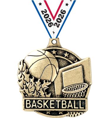2" i9 Sports 3D Basketball Medals