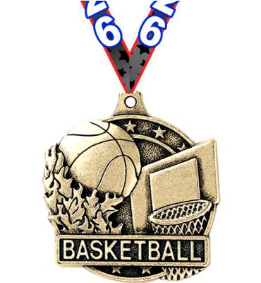 2" i9 Sports 3D Basketball Medals