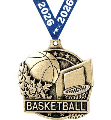 2" i9 Sports 3D Basketball Medals