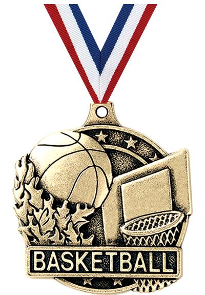 2" 3D BASKETBALL MEDAL GOLD