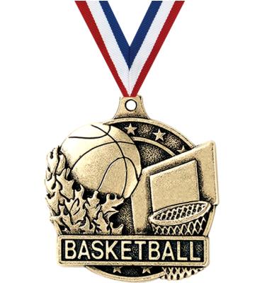2" i9 Sports 3D Basketball Medals