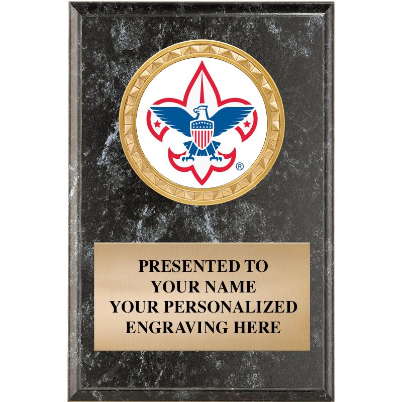 4X6 BLACK MARBLEIZED INS PLQ