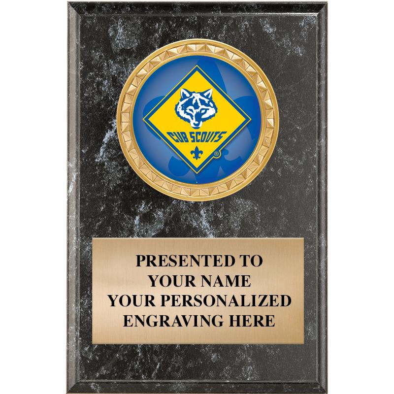 4X6 BLACK MARBLEIZED INS PLQ